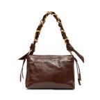 BOLSA FLAP DAYSE EM COURO GLOSS BROWNIE OURO