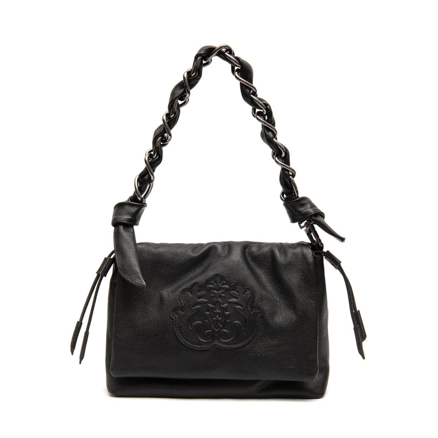 BOLSA FLAP DAYSE EM COURO BODAN PRETO ONIX