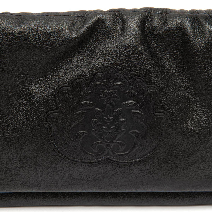 BOLSA FLAP DAYSE EM COURO BODAN PRETO ONIX