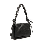 BOLSA FLAP DAYSE EM COURO BODAN PRETO ONIX