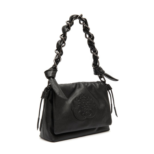 BOLSA FLAP DAYSE EM COURO BODAN PRETO ONIX