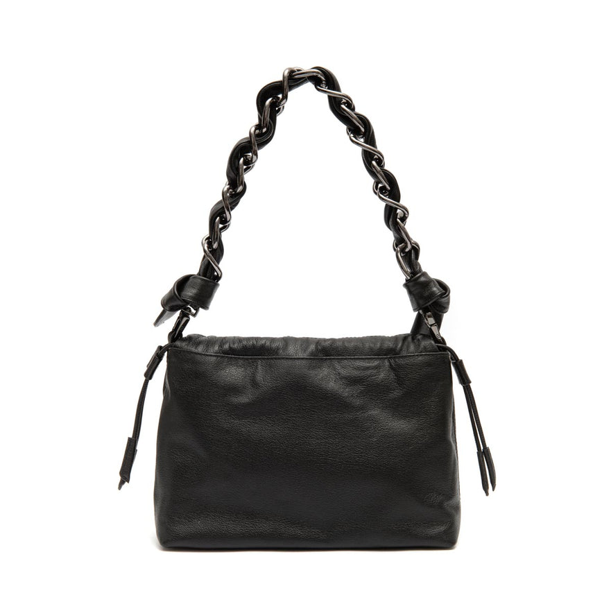 BOLSA FLAP DAYSE EM COURO BODAN PRETO ONIX