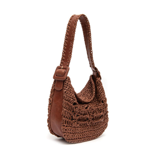 BOLSA MINI HOBO OPHELIA LATTE PINHAO CACAU
