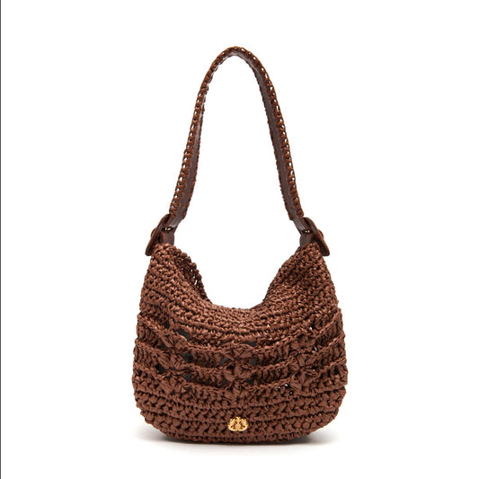 BOLSA MINI HOBO OPHELIA LATTE PINHAO CACAU