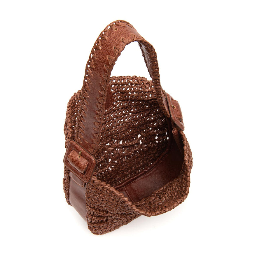 BOLSA MINI HOBO OPHELIA LATTE PINHAO CACAU