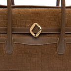 BOLSA WORKING TOTE AURORA CAMURÇA CROCO MASCAVO OURO
