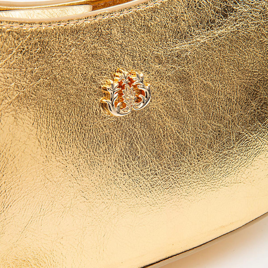 BOLSA FOREVER SHOULDER BAG COURO CRUSH OURO/OURO