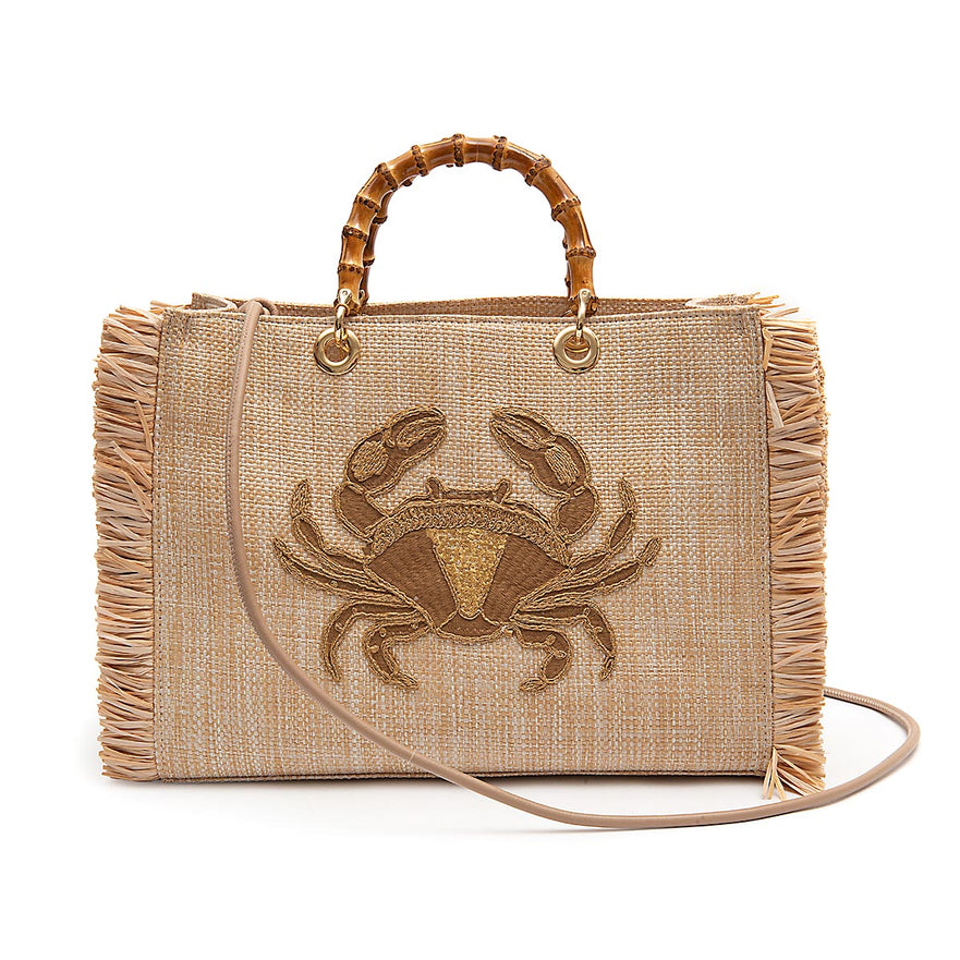 CRAB STRAW TOTE BAG