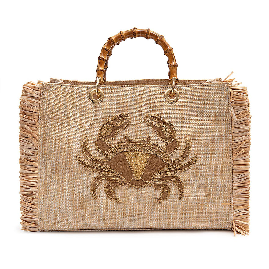 CRAB STRAW TOTE BAG