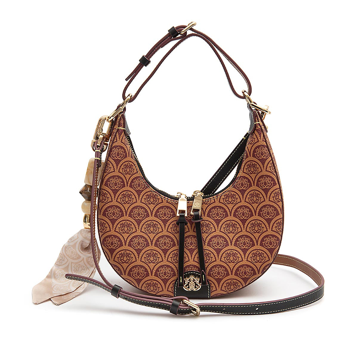 BOLSA HOBO SIREN MÉDIA   MONOGRAMA CANVAS CARAMELO