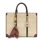 TOTE SIRENE MONOGRAMA CANVAS CREME