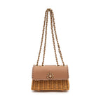 MINI SELENE RATTAN E COURO ARGILA MEL