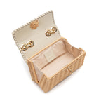 MINI SELENE RATTAN E COURO VANILLA AREIA