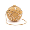 BOLSA CLUTCH ESFERA PALHA OURO