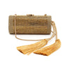 Bolsa Clutch Cilíndrica de Cristais Ouro