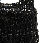 BOLSA HOBO CONTAS DE RESINA PRETA