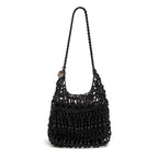 BOLSA HOBO CONTAS DE RESINA PRETA