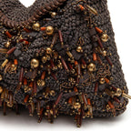 BOLSA SHOULDER POUCH DE RÁFIA CAFÉ