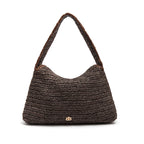 BOLSA SHOULDER POUCH DE RÁFIA CAFÉ