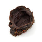 BOLSA SHOULDER POUCH DE RÁFIA CAFÉ