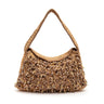 BOLSA SHOULDER POUCH DE RÁFIA AREIA OURO