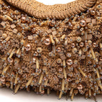 BOLSA SHOULDER POUCH DE RÁFIA AREIA OURO