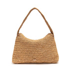 BOLSA SHOULDER POUCH DE RÁFIA AREIA OURO