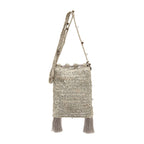 BUCKET CLAIRE  RÁFIA CROSSBODY PRATA