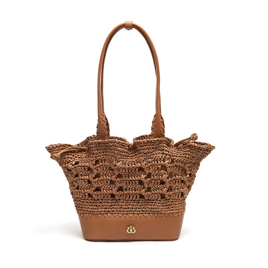 BOLSA BASKET CAMELLIA CROCHÊ ARGILA