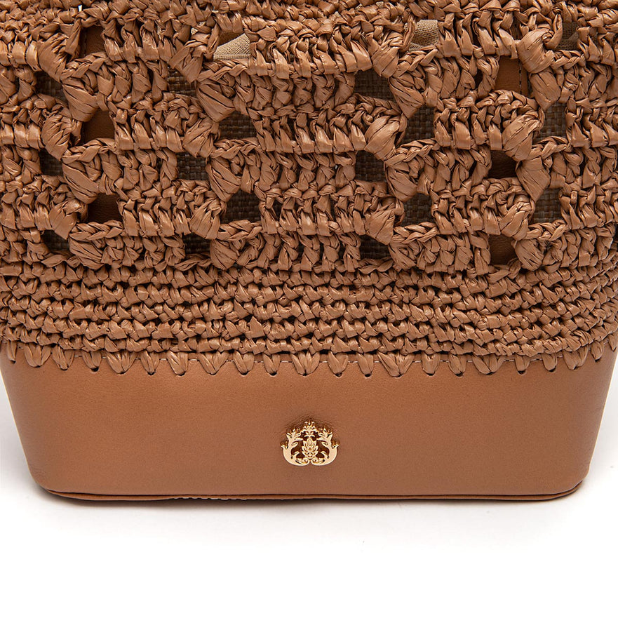 BOLSA BASKET CAMELLIA CROCHÊ ARGILA