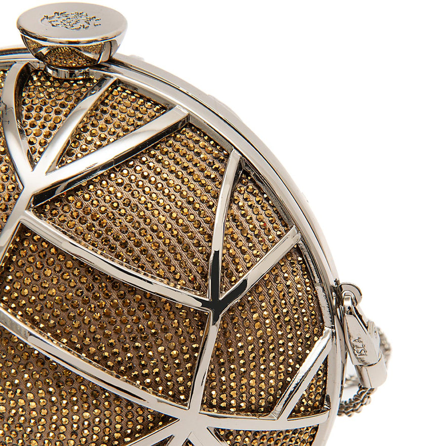 CLUTCH ESFERA DE CRISTAIS COM CADE OURO