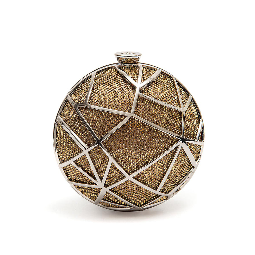 CLUTCH ESFERA DE CRISTAIS COM CADE OURO