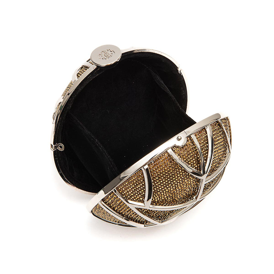CLUTCH ESFERA DE CRISTAIS COM CADE OURO