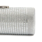 Bolsa Clutch Cilíndrica de Cristais Prata
