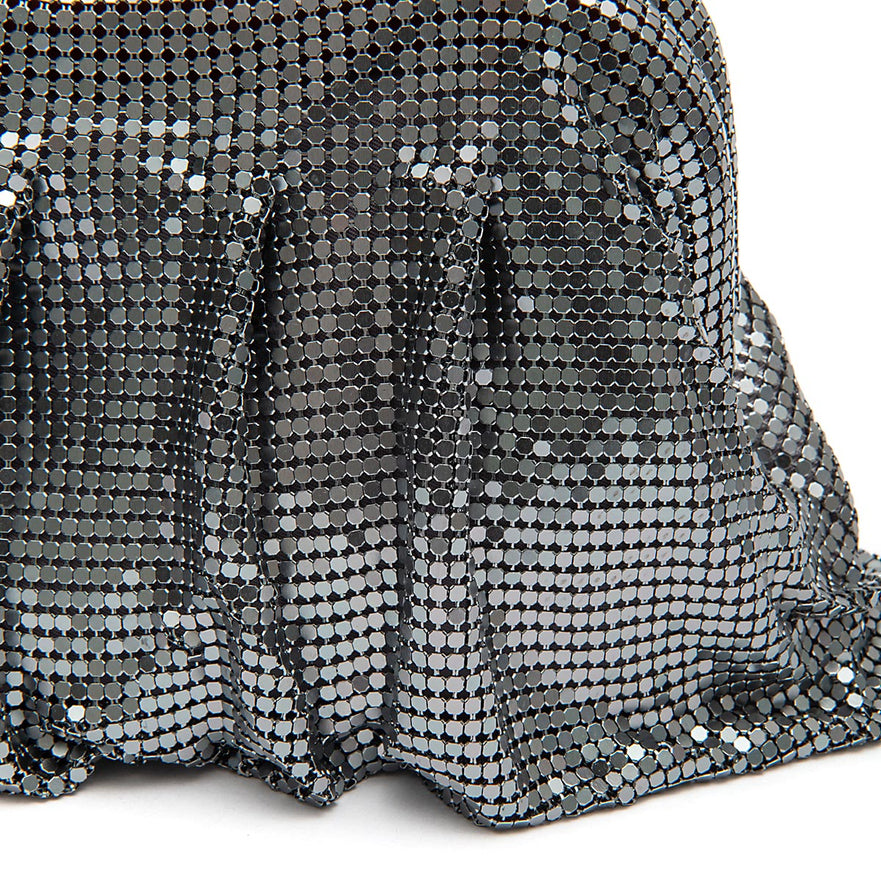 BOLSA POUCH MALHA METÁLICA SHOULDER DE CRISTAIS