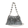 BOLSA POUCH  PEQUENA EM MALHA METÁLICA SHOULDER DE CRISTAIS