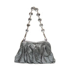 BOLSA POUCH MALHA METÁLICA SHOULDER DE CRISTAIS