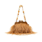 BOLSA POUCH PEQUENA DE PLUMAS MEL