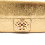 MINI ANNE BAGUETE COURO CRUSH OURO/OURO
