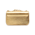 MINI ANNE BAGUETE COURO CRUSH OURO/OURO