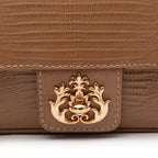 BOLSA BAGUETE ANNE MINE COURO  LIZARD MOCHACCINO