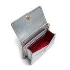 BOLSA CARTEIRA FOREVER IN LOVE LIZARD PRATA COM FECHO CRISTAL / OURO