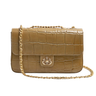 BOLSA ANNE JUMBO EM COURO NATURAL CAIMAN AZEITE