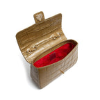 BOLSA ANNE JUMBO EM COURO NATURAL CAIMAN AZEITE
