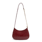 BOLSA FOREVER SHOULDER BAG COURO CAIMAN CARMIM OURO