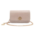 BOLSA CARTEIRA COM CORRENTE TRANSVERSAL FOREVER NEW CROCO NEVOA