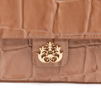 BOLSA ANNE JUMBO EM COURO NATURAL CAIMAN ARGILA
