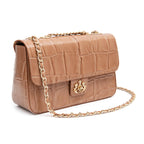 BOLSA ANNE JUMBO EM COURO NATURAL CAIMAN ARGILA