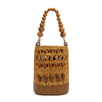 BOLSA BUCKET CORA RAFIA MEL SOLAR