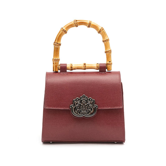 BOLSA TOP HANDLE MINI ISLA CAVIAR CHERRY